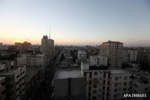 A general view shows Gaza City from the top in the central of Gaza strip, on August 23, 2012. The Gaza Strip has small construction and handicrafts industries, and some farming, including citrus fruits, olives, and lives...