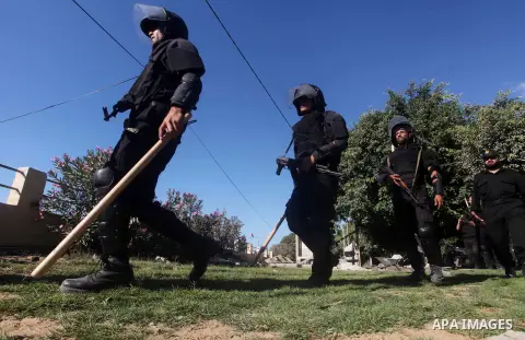 Members of Hamas security forces patrol in a street in Gaza City September 1, 2012. Photo by Ashraf Amra