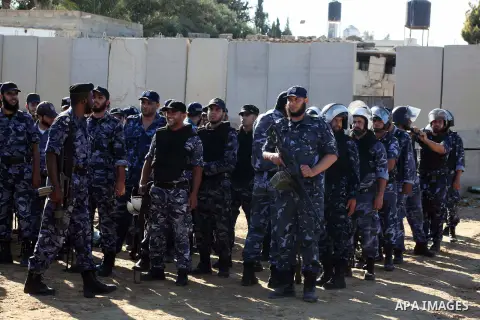 Members of Hamas security forces patrol in a street in Gaza City September 1, 2012. Photo by Ashraf Amra