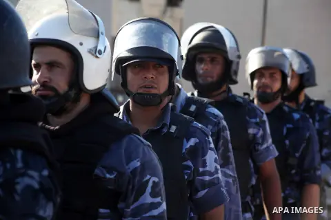 Members of Hamas security forces patrol in a street in Gaza City September 1, 2012. Photo by Ashraf Amra