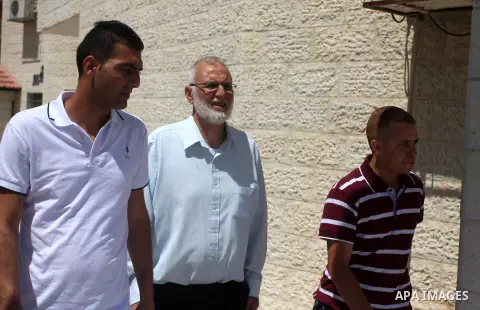 A Palestinian deputy in Legislative Council by the Department of Jerusalem, Mohammed Abu Teir, greet by family and relatives after his release from the Ofer military prison, in the West Bank city of Ramallah September 5,...