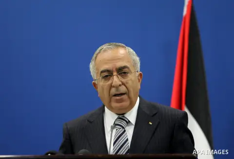 Palestinian Prime Minister, Salam Fayyad, speaks during conference press, in the West Bank city of Ramallah, on Sep. 11, 2012. Photo by Mustafa Abu Dayeh. Photo by Mustafa Abu Dayeh