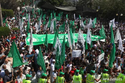 Palestinians shout anti-U.S. slogans during a demonstration against the controversial film 'Innocence of Muslims' in Gaza City, on September 14, 2012. The controversial low budget film reportedly made by an Israeli-Ameri...