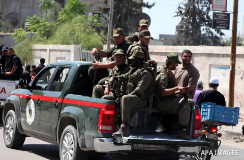 Palestinian security officers attends the funeral of Hamas officer Ashraf Saleh in Rafah in the southern Gaza Strip September 20, 2012. Israel killed two Palestinian security officials, one of them Saleh, in the Hamas-ru...
