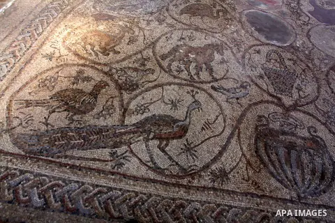 A picture shows the archaeological site of the Saint Hilarion monastery in Deir al-Balah, central Gaza Strip, on September 24, 2012. The French government is financing the restoration of the archaeological site which dat...