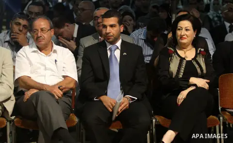 Rawya Shawa attends the opining ceremony of Palestinian Model United Nations (PALMUN) in Gaza city on 27 September 2012 that is organized by the Migratory Letters campaign youth Group along with Gaza Culture and Developm...