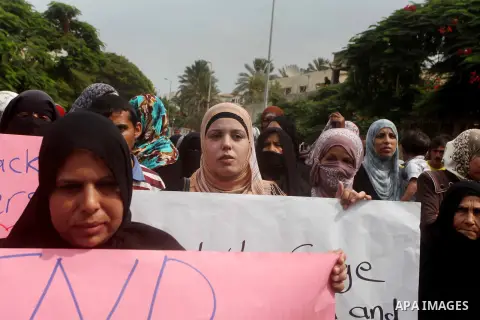 Palestinian women take part in a protest against what they say is frequent attacks on fishermen by the Israeli naval forces, in Gaza City September 30, 2012. Israel confines fishermen within a three-mile fishing zone in...