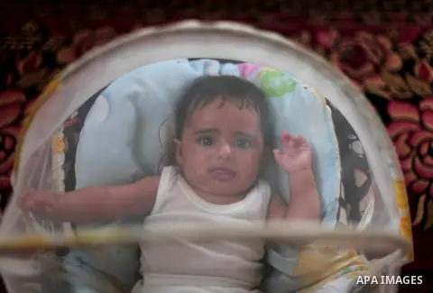 A Palestinian refugee child seen at a makeshift house in a poor suburb in the eastern Gaza City on Sept. 29, 2012. According to local and international humanitarian organization the rate of poverty in the crowded Gaza st...