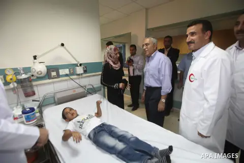 Palestinian Prime Minister Salam Fayyad visits the new hospital in the occupied West Bank city of Jericho on September 30, 2012. Photo by Mustafa Abu Dayeh