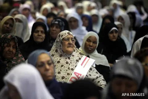 Palestinians attend the ceremony of The International Day of Older Persons in Gaza city on October 1, 2012. The Day of Older Persons is celebrated by raising awareness about issues affecting the elderly, such as senescen...