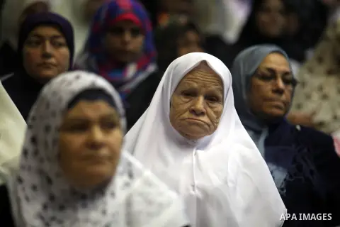 Palestinians attend the ceremony of The International Day of Older Persons in Gaza city on October 1, 2012. The Day of Older Persons is celebrated by raising awareness about issues affecting the elderly, such as senescen...