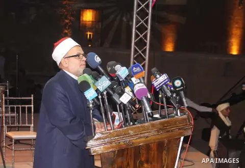 Palestinian Hamas leader Khaled Meshaal (not seen), attends ceremony of Al Fateh Al Salahi in Salah Al dein Citadel under the auspices of the Egyptian Ministry of Culture, in Cairo, on Oct. 03, 2012. Photo by Ashraf Amra