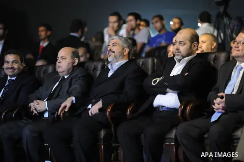 Palestinian Hamas leader Khaled Meshaal, attends ceremony of Al Fateh Al Salahi in Salah Al dein Citadel under the auspices of the Egyptian Ministry of Culture, in Cairo, on Oct. 03, 2012. Photo by Ashraf Amra