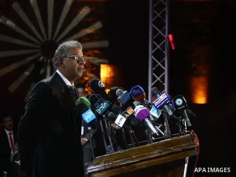 Palestinian Hamas leader Khaled Meshaal (not seen), attends ceremony of Al Fateh Al Salahi in Salah Al dein Citadel under the auspices of the Egyptian Ministry of Culture, in Cairo, on Oct. 03, 2012. Photo by Ashraf Amra