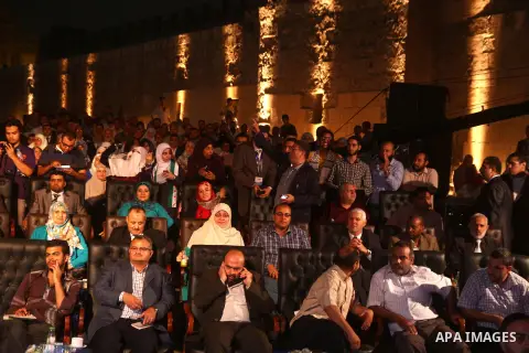 Palestinian Hamas leader Khaled Meshaal, attends ceremony of Al Fateh Al Salahi in Salah Al dein Citadel under the auspices of the Egyptian Ministry of Culture, in Cairo, on Oct. 03, 2012. Photo by Ashraf Amra