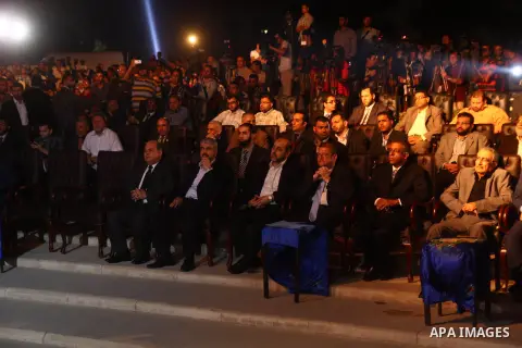 Palestinian Hamas leader Khaled Meshaal, attends ceremony of Al Fateh Al Salahi in Salah Al dein Citadel under the auspices of the Egyptian Ministry of Culture, in Cairo, on Oct. 03, 2012. Photo by Ashraf Amra