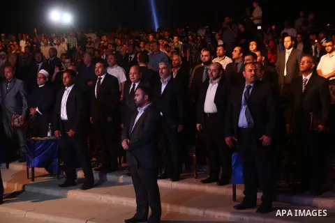 Palestinian Hamas leader Khaled Meshaal, attends ceremony of Al Fateh Al Salahi in Salah Al dein Citadel under the auspices of the Egyptian Ministry of Culture, in Cairo, on Oct. 03, 2012. Photo by Ashraf Amra