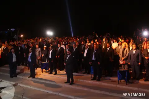 Palestinian Hamas leader Khaled Meshaal, attends ceremony of Al Fateh Al Salahi in Salah Al dein Citadel under the auspices of the Egyptian Ministry of Culture, in Cairo, on Oct. 03, 2012. Photo by Ashraf Amra