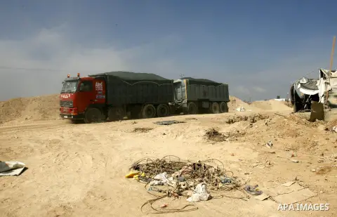 Palestinians tankers transport fuel smuggled from the tunnels along the Gaza-Egypt border in Rafah, in the southern Gaza Strip on Oct. 04, 2012. Since last month, Egyptian military have destroyed about 30 tunnels and blo...