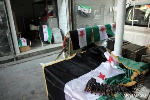 Free Syrian army make the Revolution flags in the old city of Aleppo, September 09, 2012. Photo by Ahmed Deeb