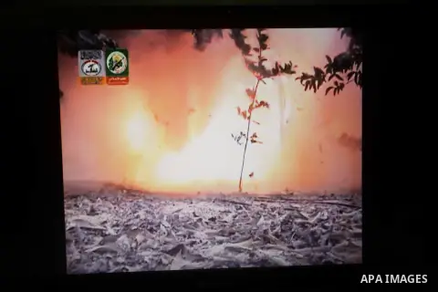 A screengrab taken on October 24, 2012 from a video posted on YouTube shows an explosion in Gaza City. Two explosions rocked Gaza City on Wednesday, witnesses said, shortly after Israel killed a gunman in the area citing...