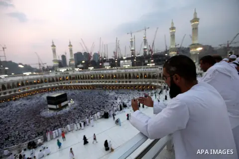 Muslim pilgrims circle the Kaaba and pray at the Grand mosque during the annual haj pilgrimage in the holy city of Mecca October 24, 2012, ahead of Eid al-Adha which marks the end of haj. On October 25, the day of Arafat...