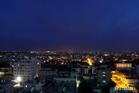 A photograph made available on 17 November 2012 showing a view of Gaza City during sunset in Gaza city on 16 November 2012. Reports state that Israel has put 75,000 reservists on standby amid speculation of an impending...