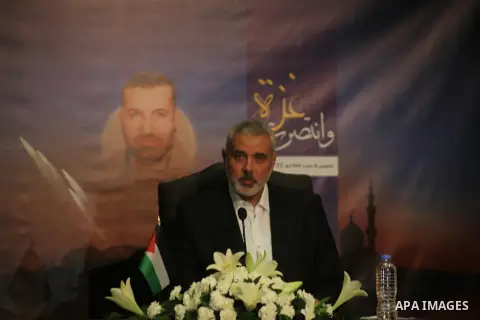 Palestinian prime minister in Gaza Ismail Haniyeh delivers a speech after an eight-day conflict in Gaza City November 22, 2012. A ceasefire between Israel and Gaza's Hamas rulers took hold on Thursday after eight days of...