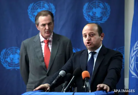 John Gat Rutter representative of the European Union speaks during press conference in Gaza city, on Nov. 28, 2012. The European Commission will contribute 11.5 million euros to support the work of the United Nations ass...