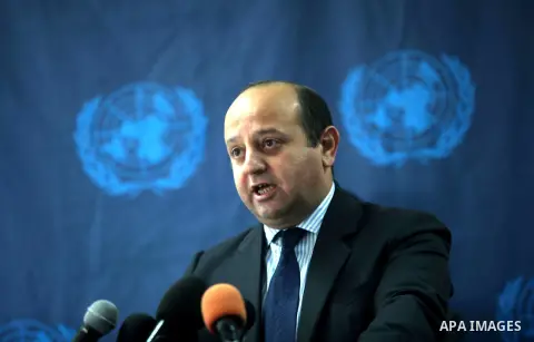 John Gat Rutter representative of the European Union speaks during press conference in Gaza city, on Nov. 28, 2012. The European Commission will contribute 11.5 million euros to support the work of the United Nations ass...