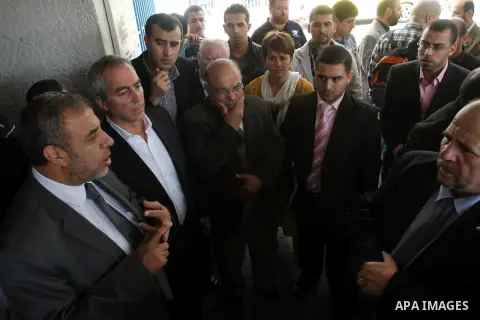 European delegation of lawmakers and politicians visit bombed areas in Gaza city on Dec 02, 2012. The delegation arrived on Saturday evening in the Gaza Strip to report on Israel's violations against civilians in the las...
