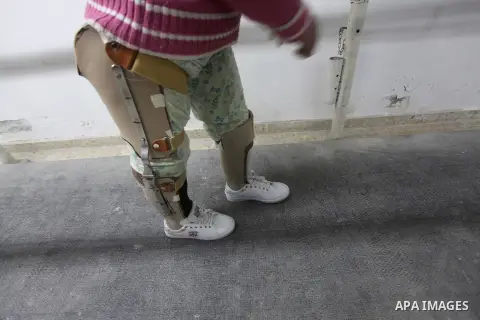 Dina Abu Sitta 16, Palestinian girl who lost her leg, during rehabilitation sport in Gaza city, on Dec. 03, 2012. International Day of People with Disability, is an international observance promoted by the United Nations...