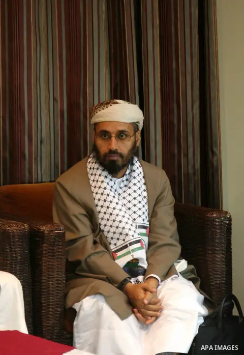 Palestinian Minister of Religious Affairs in Gaza strip Ismail Radwan (not seen) meets with the members of delegation of Association of Muslim Scholars in Gaza city, Dec 04, 2012. The delegation is expected to meet with...