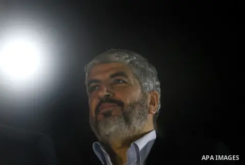Hamas leader Khaled Meshaal visits the home of the al-Dallu family, which destroyed by an Israeli airstrike on November 24 and several members of the al-Dallu family - five of them children - and two of their neighbours...