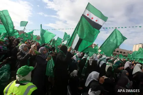 Palestinian Hamas supporters gather to attend a Hamas rally marking the 25th anniversary of the Islamist movement's founding in Gaza City on December 8, 2012. Hamas chief Khaled Meshaal arrived to Gaza strip on December...