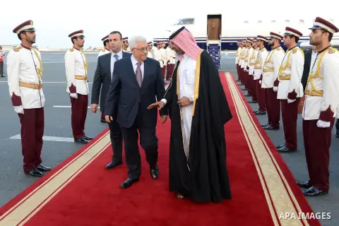 aPalestinian President Mahmoud Abbas (Abu Mazen), while access to the Qatari capital Doha, on Nov. 08, 2012. Photo by Thaer Ganaim