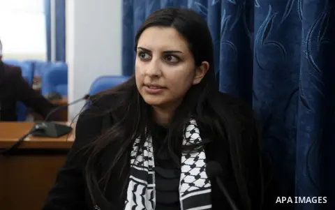 Members of Lebanese delegation meets with members of Palestinian Legislative Council during their tour to the Gaza Strip, in Gaza city on Dec . Bahiya Hariri, the sister of former Lebanese Prime Minister Rafeq Hariri, en...