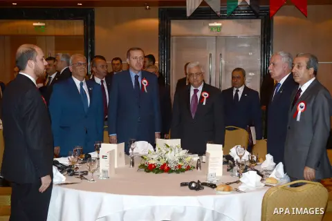 Palestinian President Mahmoud Abbas during a ceremony of the Palestinian embassy in Turkey, 11 December 2012. Photo by Thaer Ganaim