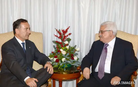 Palestinian President Mahmoud Abbas meets with former Foreign Minister of Italy during an official visit to Rome on 17 December 2012. Photo by Thaer Ganaim