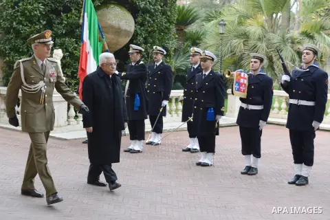 Palestinian President Mahmoud Abbas (Abu Mazen) meets with Italian President in Rome, on Dec.18, 2012. Photo by Thaer Ganaim