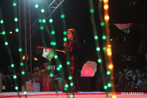 Members of the Birds of Paradise team sing during an Islamic song festival in Gaza City on December 20, 2012. Photo by Ezz Zanoun