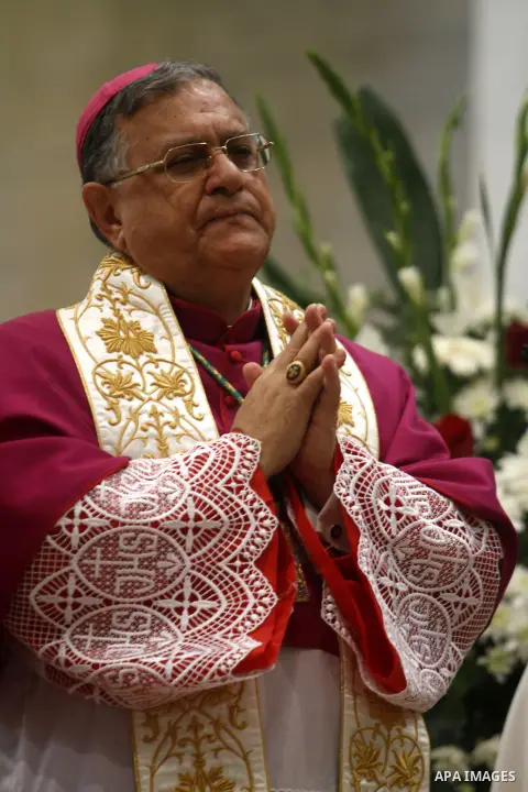 Latin Patriarch of Jerusalem Fouad Twal, attends Christmas celebrations in the West Bank city of Bethlehem, Monday, Dec. 24, 2012. Twal, the top Roman Catholic cleric in the Holy Land, has celebrated the United Nations'...