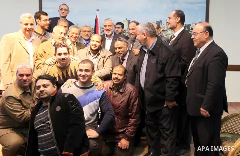 Palestinian Prime Minister Ismail Haniyeh in Gaza strip, meets with Egyptian medical delegation in Gaza city on December 29, 2012. Photo by Mohammed Al-Ostaz