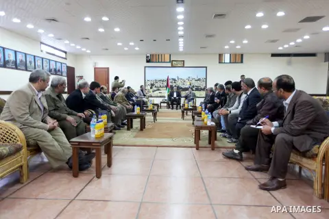 Palestinian Prime Minister Ismail Haniyeh in Gaza strip, meets with Egyptian medical delegation in Gaza city on December 29, 2012. Photo by Mohammed Al-Ostaz