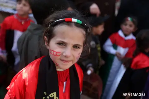 Palestinian children gather during a rally in Gaza city on December 31, 2012. in solidarity with hunger-striking detainees held by Israel to demand their release from detention without trial. Photo by Majdi Fathi