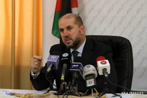 Palestinian Minister of Religious Affairs Mahmoud al-Habash, speaks during a press conference in the West Bank City of Ramallah, January 06, 2014. Al-Habash launched on Monday a solidarity and fundraising campaign in sup...