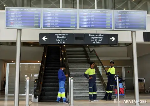Planes are grounded at Beirut International Airport in Beirut, Lebanon, March 19, 2020. The Lebanese government decided to shut down the airport, ports and borders and ordered its citizens to stay home as the small count...