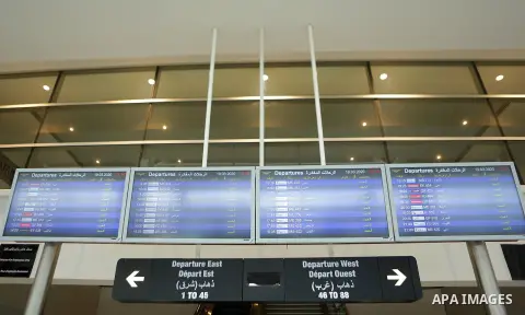 Planes are grounded at Beirut International Airport in Beirut, Lebanon, March 19, 2020. The Lebanese government decided to shut down the airport, ports and borders and ordered its citizens to stay home as the small count...