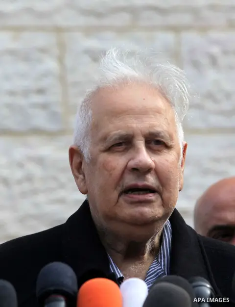 The Palestinian chief of Election Commissioner, Hanna Nasser, speaks during a press conference in Gaza city, on Jan. 30, 2013. Palestinian Prime Minister in Gaza strip Ismail Haniya called Central Elections Commission ch...