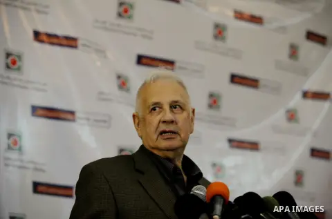 Palestinian Central Elections Commission chief Hanna Nasser speaks during a press conference in Gaza City on Feb. 11, 2013. Electoral registration centers opened in the Gaza Strip on Monday, the first step towards holdin...